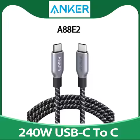 New Anker Prime USB C to USB C Cable, 240W 6 ft Fast Charging USB C Cable, Upcycled-Braided Nylon wi