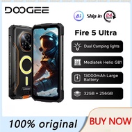 DOOGEE Fire 5 Ultra Rugged Phone 32GB+256GB 13000mAh Helio G81 6.6'' 48MP Camera Camping Lights NFC