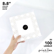 8x8" Paper Doyleys (White-Square)/Doilies Paper Lace Cake Jar Coasters