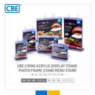 CBE 2 Ring Acrylic Stand Display Stand Photo Frame Stand Lomo Card Frame Menu Stand
