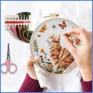 Christmas Embroidery DIY Christmas Decoration Hand Embroidery Ornament Set for Adult Beginner Women 
