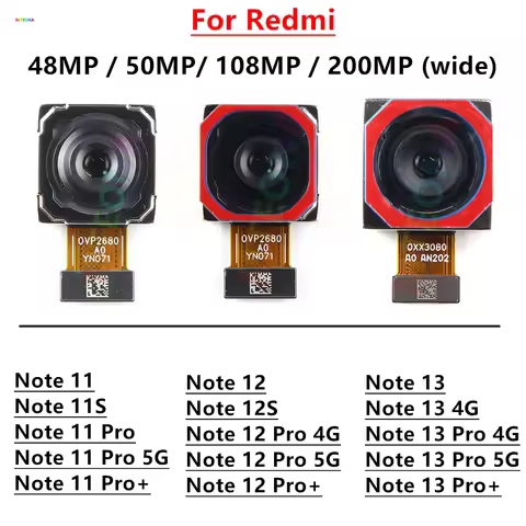 Main Back Camera For Xiaomi Redmi Note 11 12 13 14 Pro 4G 5G Pro+ Rear Camera Module Note11 Note12 N