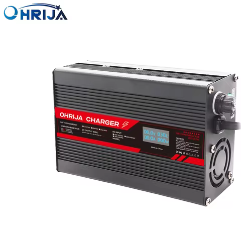 43.8V 6A LiFePO4 Display Battery Charger 12S 38.4V High power with cooling fan for electric vehicle 