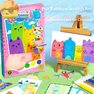 Zhongyanxi 35Pcs Squeegee Art Kids Paint Kit, DIY Material Reveal Rainbow Art SG