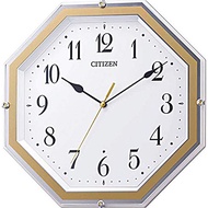 Clock Rhythm Hanging Clock White 30.5x30.5x4.8cm Citizen Radio Clock Analog continuous second hand octagon 8MY544-003【Direct From JAPAN】