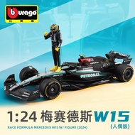 Bimei Gao 1: 24 Mercedes W15 Doll Edition 2024F1 Mercedes-Benz Racing Car Simulation Alloy Car Model