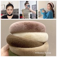 Thick Flurry Headbands Plush Thicken Padded Hair Hoop Women Khaki Coffee Fluffy Wide Elegant Headwea