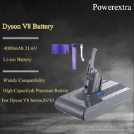 For Dyson V8 SV10 4000mAh 21.6V Li-ion Replacement Battery Absolute Vacuum Cleaner with filter Powerextra