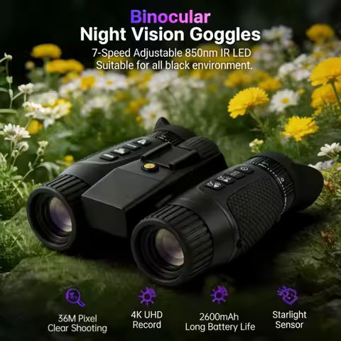 NV8100 4K UHD 36MP Head-Mounted Telescope 3D Infrared Night Vision Binoculars 8x Magnification for H
