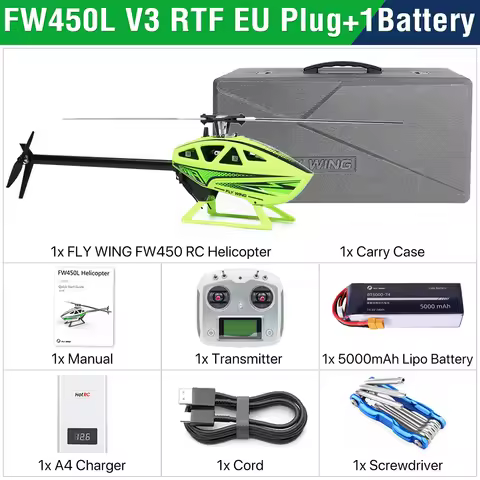 Fly Wing FW450L V3 RC Helicopters Adult Remote Control Helicopter PNP RTF 3D GPS Automatic Return w/