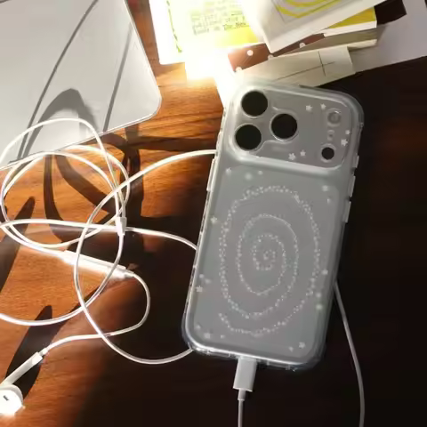 Korean Ins Vortex Little Star Translucent Phone Case For iPhone 17 AIR 16 E 15 14 13 12 11 Pro XR X 