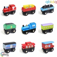 QBK6Q Magnetic Train Toys, Wooden Locomotive Railway Tracks Train, Train Accessories Combinations Tr