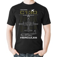 Funny Men's tshirt Flyingraphics Aviation Themed T Shirt Lockheed C-130 Hercules Multi Color tee