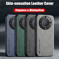 For Huawei Honor X9b ALI-NX1 Skin-sensation Elegance Retro Genuine Leather Case Built-in Metal Plate