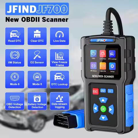 2025 Newest OBD2 Scanner Code Reader JFIND JF700 OBDII Auto Diagnostic Tools I/M Live Data O2 Sensor