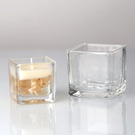 香薰蠟燭小方杯透明玻璃容器空杯自制配件果凍蠟