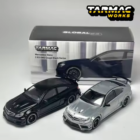 Tarmac Works 1:64 TW Mercedes-Benz C63 Coupe Black Series Matte Black alloy car model Chase