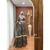 JENNI by D' Lovera ORI Dress Gamis Motif Bunga Mewah Elehan Bahan