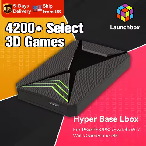 JMachen Launchbox 2TB Portable Gaming HDD with 4200+ 3D/PC Games Retro Game Console for PS4/PS3/PS2/