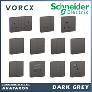 Schneider AvatarOn Series Dark Grey Switches & Socket