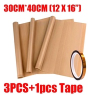 3Pcs PTFE Tefloon Shee with Heat Tape for Heat Press Transfer Non Stick Heat Press Transfer Paper He