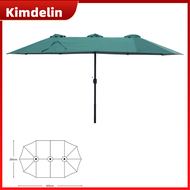 KIMDELIN 455x265CM ร่ม Patio Garden Outdoor Market Table Square Umbrella พร้อมประแจสำหรับสวนสระว่ายน