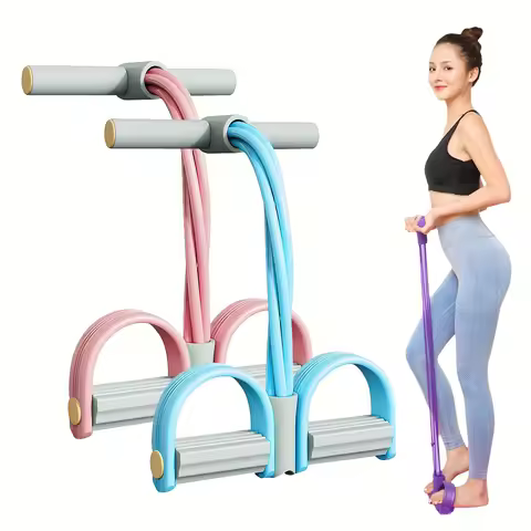 Yoga Foot Pedal Resistance Band for Women 6 Tube Elastic Fitness Puller for Full Body Home Workout S