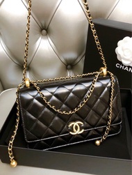 Chanel 24c woc wallet on chain black bag 香奈兒雙金珠金球 鏈條包斜孭袋 黑色金扣 可調節長度 AP2289-B05973-94305 全新正版正貨