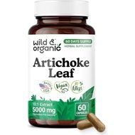 Wild & Organic Artichoke Extract Capsules 500 mg - Liver & Digestive Support - Artichoke Leaf Extrac