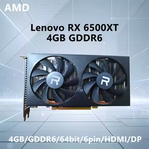 AMD RX 6500XT 4GB placa de vídeo GDDR6 64Bit pc gamer gpu PCI-E 4.0 HDMI DP 6-pin for Desktop PC Com