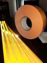 SB JKT ~ Stiker Reflektor 1M x 5cm Stiker Kir Lolos Dishub U/ Mobil Box KUNING