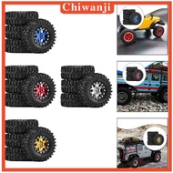 [Chiwanji] RC Car Tires 1 18 Scale Aluminum Alloy Plastic Wheels Upgrade Parts Replace for SCX24 Roc
