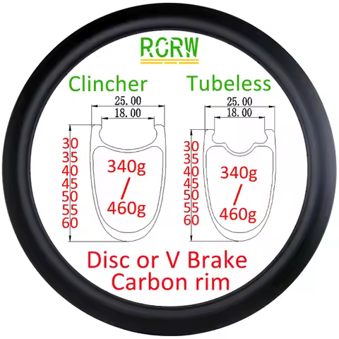 700C Road SL 25mm Wide Carbon Rim 30/35/40/45/50/55/60mm Deep Disc or Basalt/High TG Carving V Rim B