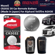 Maxell CR2032 3V Car Remote Battery For Alphard Vellfire AGH30 Made in Japan 10 Years Shelf Life 1pc