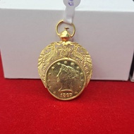 Liontin Ringgit Bisa Berputar Lapis Emas Tempahan Tukang