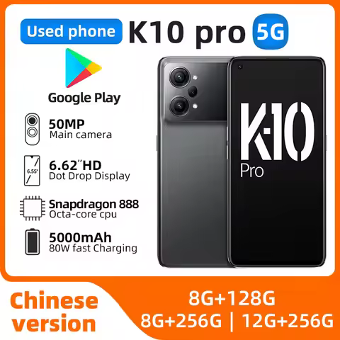 Oppo K10 Pro 5G Snapdragon 888 Screen Fingerprint 6.62" Mobile Phone AMOLED 120HZ 50.0MP Camera 80W 