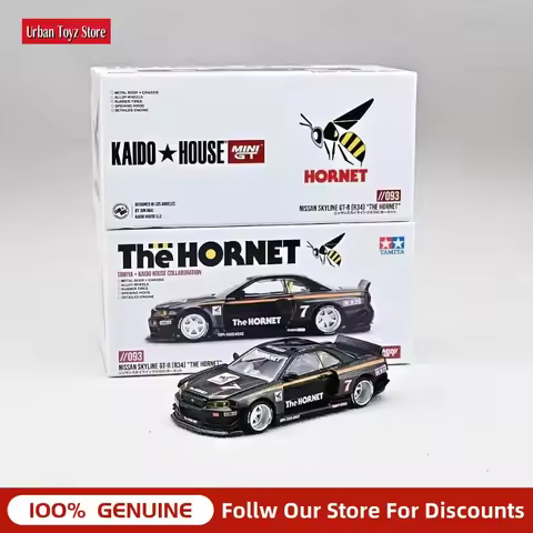 1:64 Kaido House × Mini GT Nissan Syline GT-R R34 Tamiya Hornet V1#7 Diecast Alloy Model Car