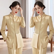 OL Bộ suit khí chất phụ nữ Trung Quốc khóa áo khoác quần dài