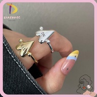 DIACHASG Heart Ring, Exquisite Personality Letters Ring, Fashion Stainless Steel Adjustable "YES""NO