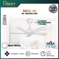 DEKA FIERO Fan FIERO NICA 40 Inch 5 Blades 16 Speed + Reverse + Turbo DC Motor With Remote Control C
