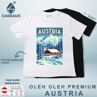 AUSTRIA SOUVENIR T-Shirt VIENNA T-Shirt Cotton Combed 24s SOUVENIR PREMIUM GIFT