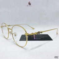 Gọng kính Hàn Quốc Retro họa tiết hoa Iris Chrome Heart chống ánh sáng xanh - K102 - Aluha