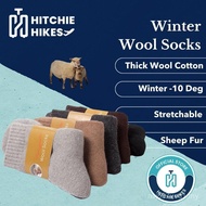 Hitchie Thick Cotton Wool Cashmere Socks Winter Warm Travel Stokin Stocking Tebal Sejuk Berpantang B
