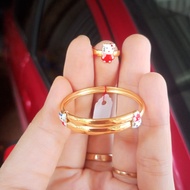 Set Perhiasan Emas Untuk Anak Bayi Gelang Bayi Dan Cincin Bayi Emas Asli Terbaru Gelang Hello Kitty Gelang Cincin Set Bayi Emas Lucu