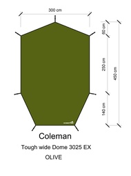 กราวชีท แผ่นรองเต็นท์ Coleman Tough Wide Dome 3025 เสริมยื่นหน้า