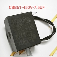 100% new high quality CBB61 450V 7.5UF fan capacitor (piece)