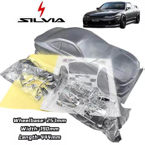 High Quality PC Body 1/10 RC Silvia S15 Nismo Shell Polycarbonate 257mm Wheelbase 190mm Width For RC