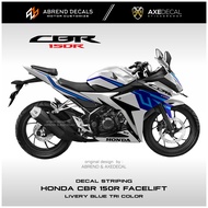 Striping CBR 150 R Facelift Livery Tri Color Blue / Stiker Motor Honda CBR 150 k45G / K45N Desain Cu