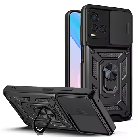 For Vivo V21 Case Vivo V21S Cover Vivo V21e 4G Vivo Y73 Magnetic Ring Holder Armor Phone Case Slide 