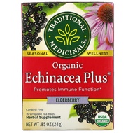 Traditional Medicinals Organic Echinacea Plus Elderberry / Spearmint  Caffeine Free 16 Wrapped Tea B